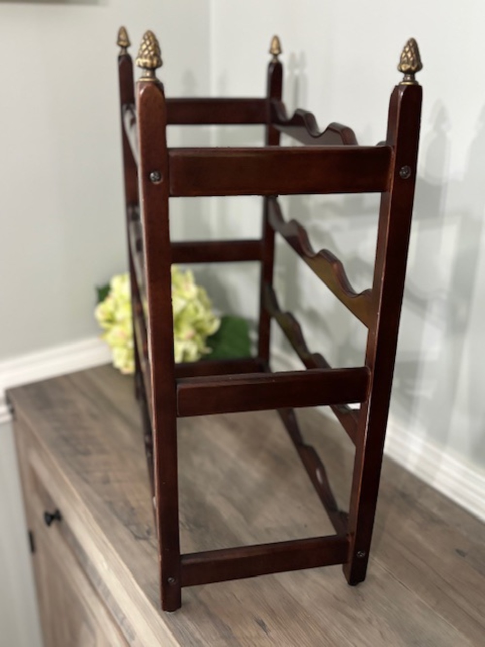Vintage Bombay Company Mahogany Wood Wine 🍷 Rack ~ Holds 12 - Picture 5 of 7